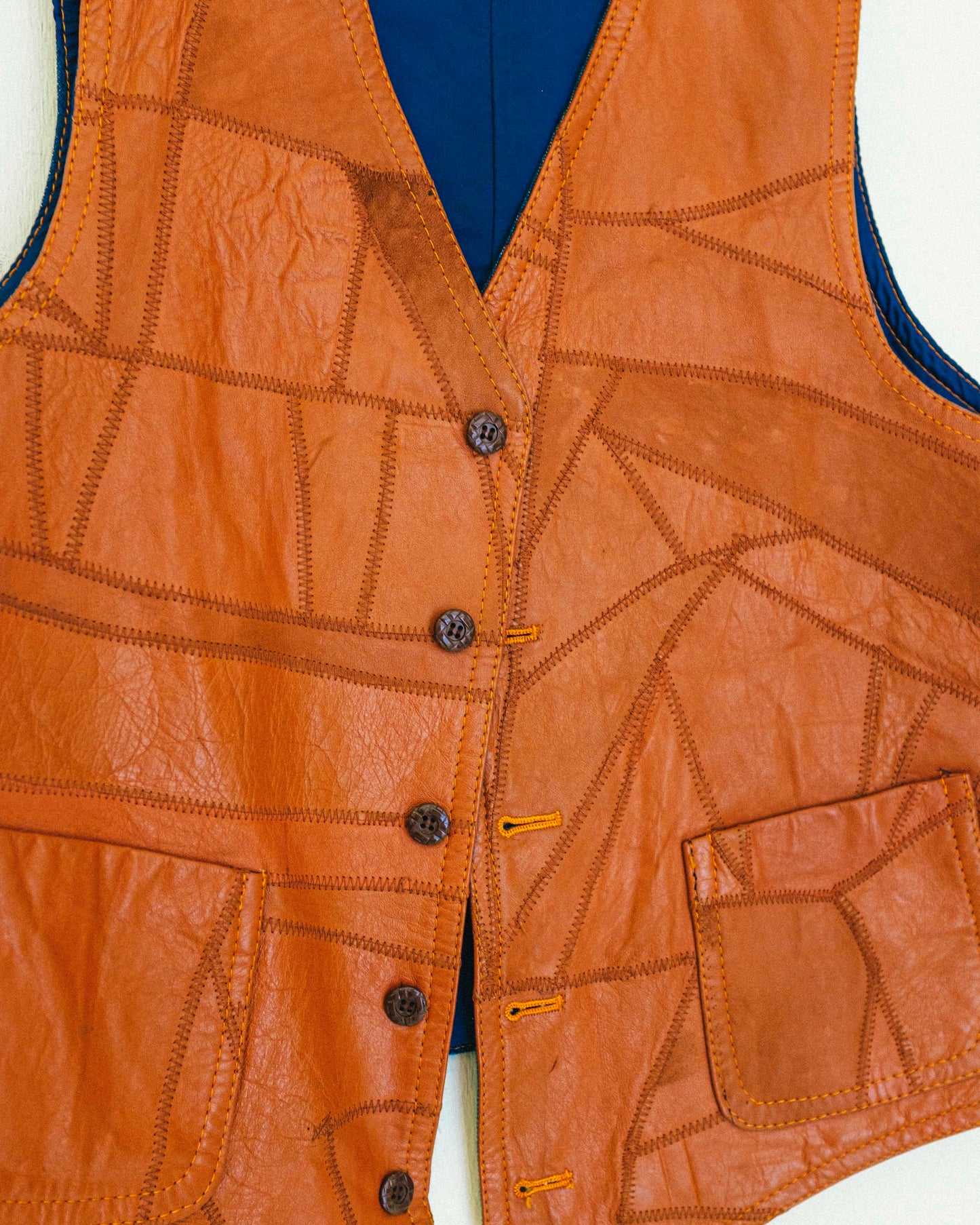 Patchwork Leather Vest