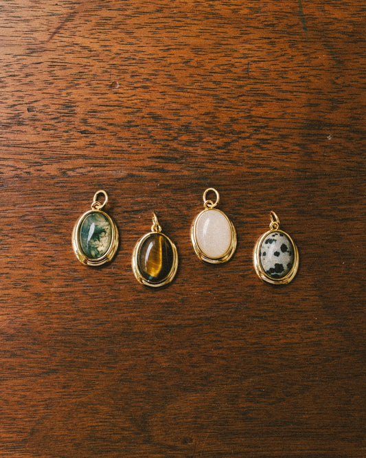 Cabochon Gemstone Charm: Dalmatian Jasper
