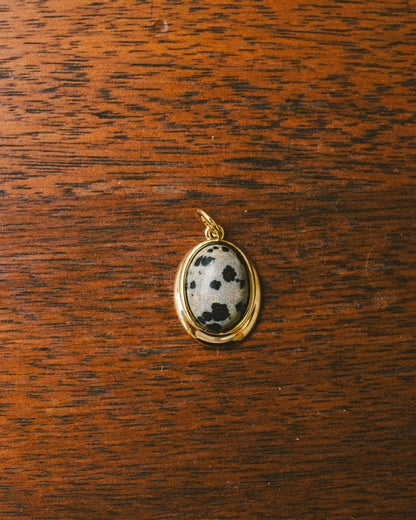 Cabochon Gemstone Charm: Dalmatian Jasper
