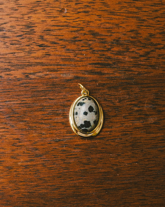 Cabochon Gemstone Charm: Dalmatian Jasper