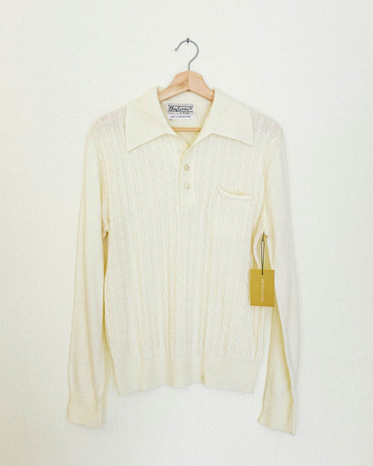 Cable Knit Polo - Ivory