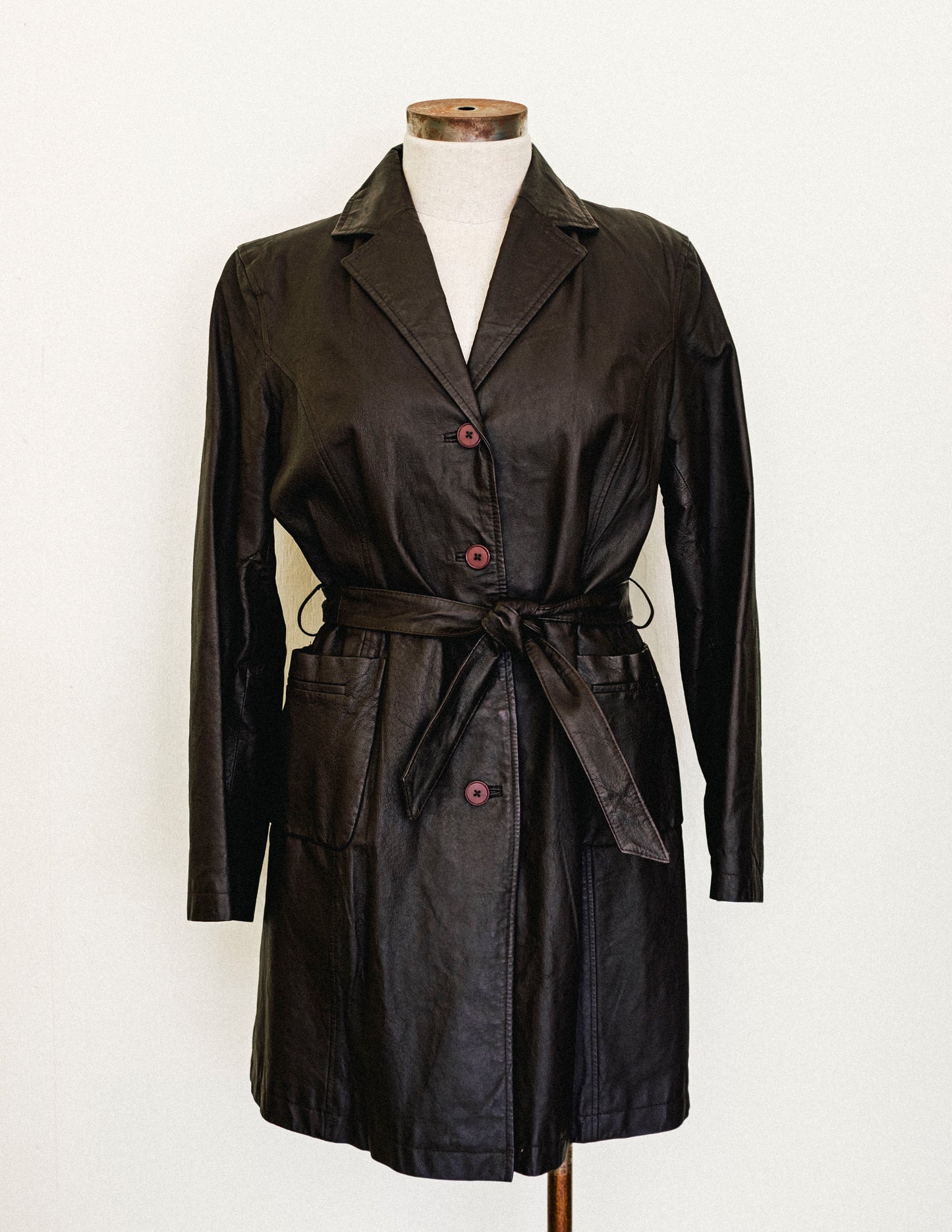 Chocolate Leather Trench