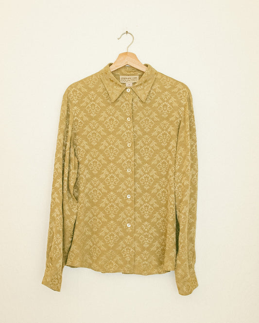 Olive Silk Blouse