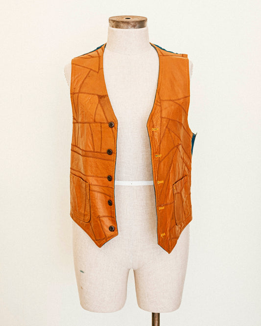 Patchwork Leather Vest