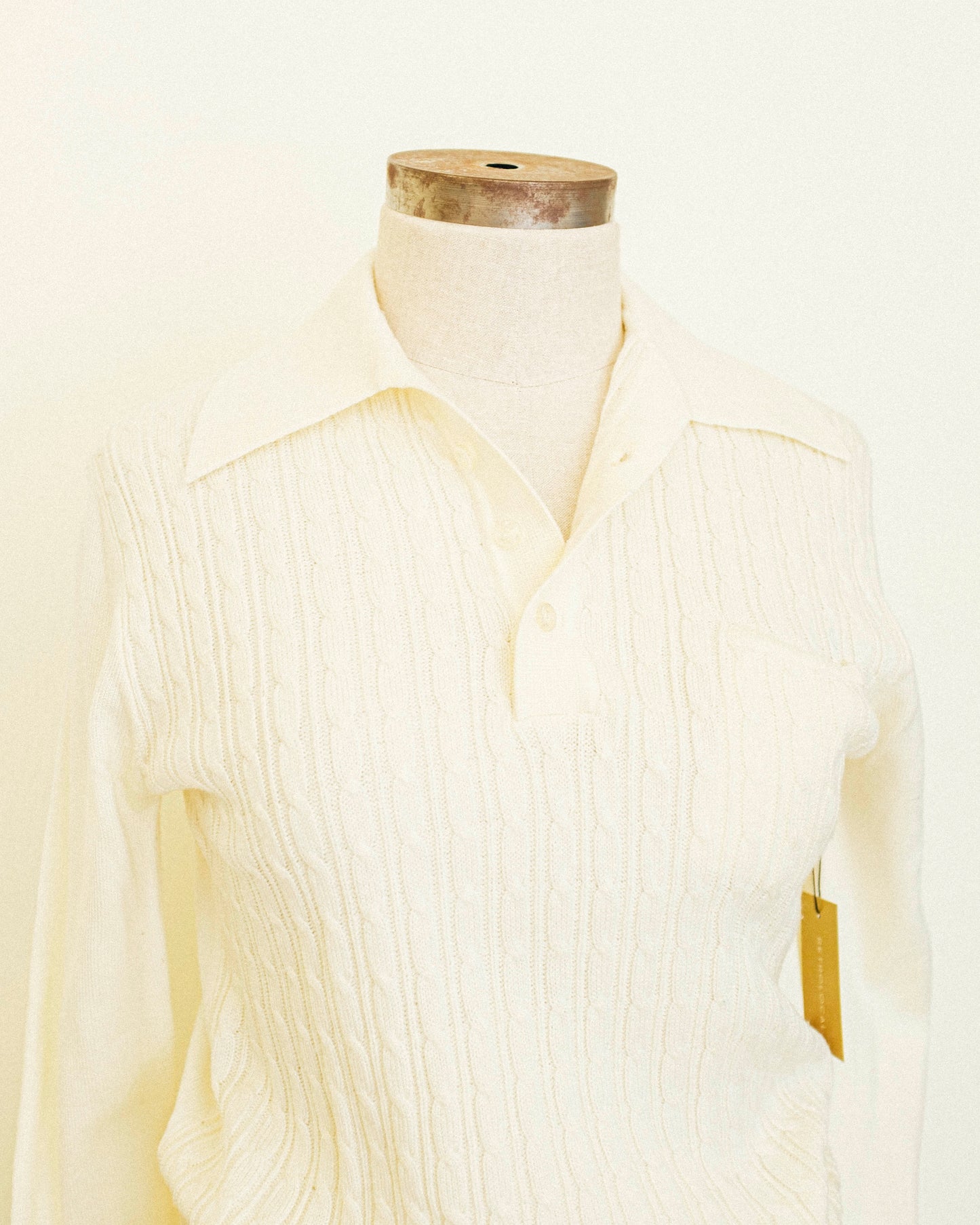 Cable Knit Polo - Ivory