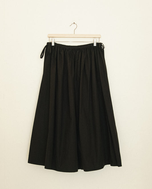 Poplin Midi Skirt - Noir