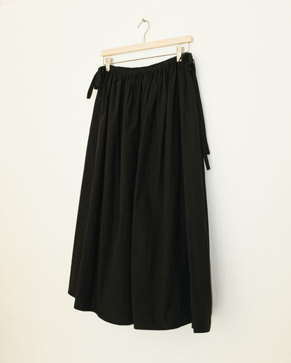 Poplin Midi Skirt - Noir