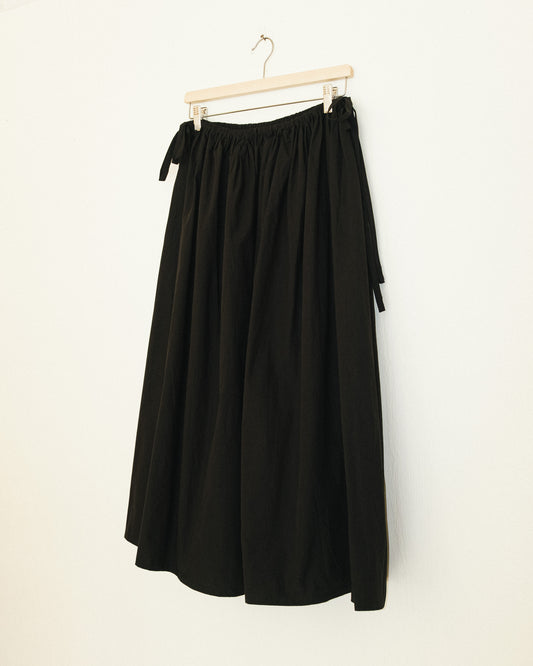 Poplin Midi Skirt - Noir