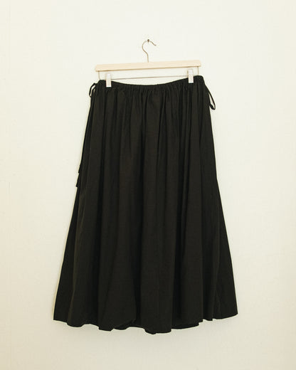 Poplin Midi Skirt - Noir