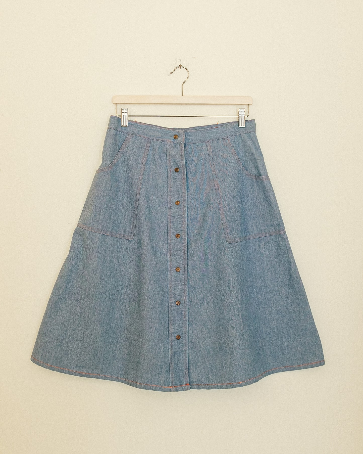 Chambray Button Skirt
