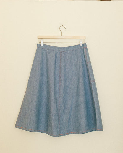 Chambray Button Skirt