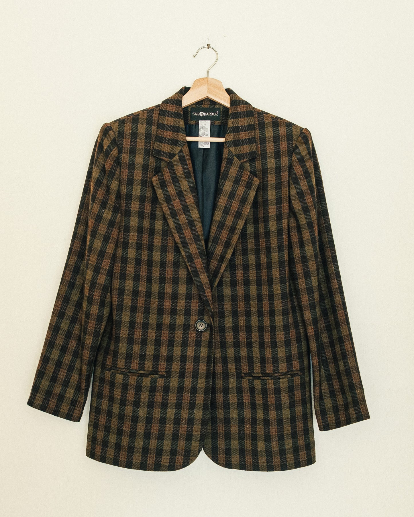 Olive Plaid Blazer