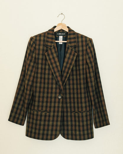 Olive Plaid Blazer