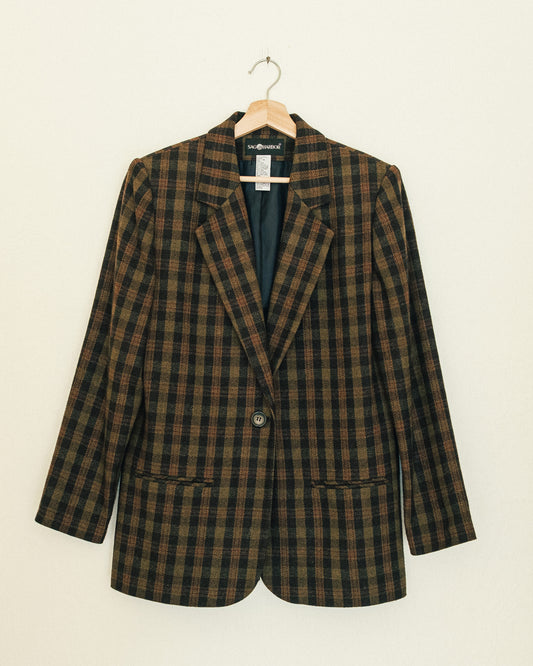 Olive Plaid Blazer