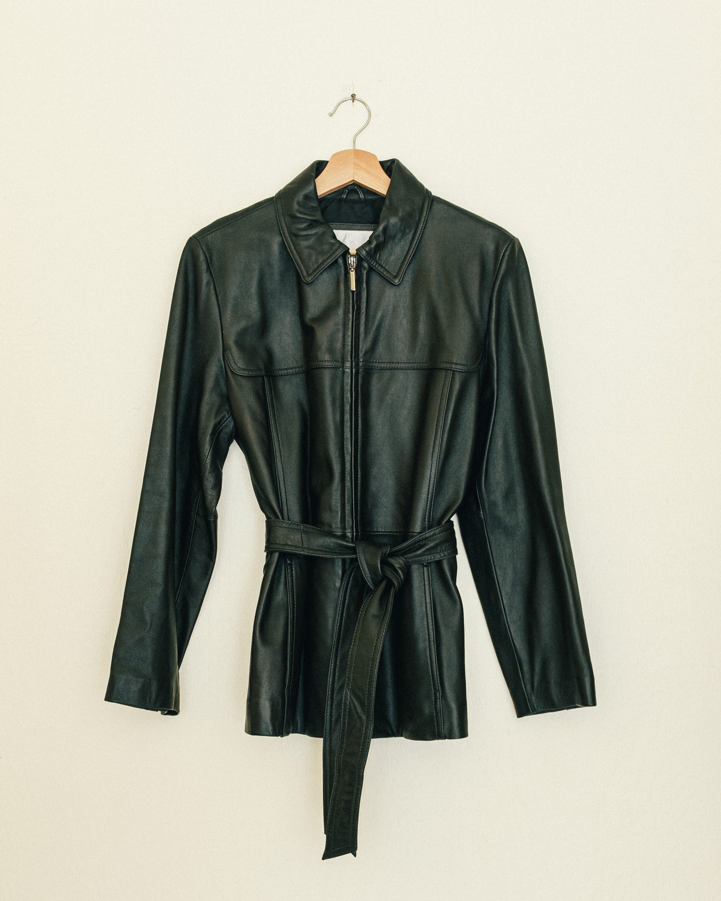 Belted Leather Jacket