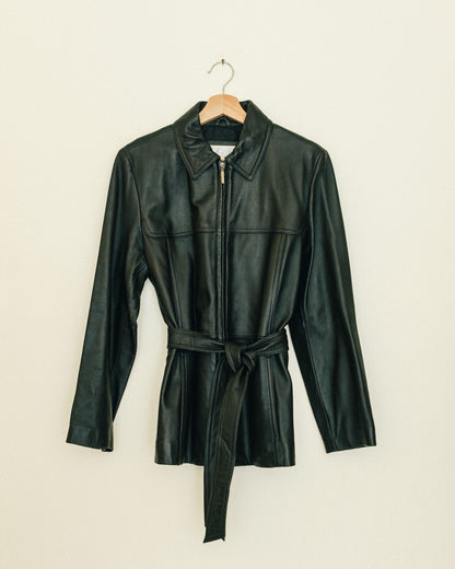 Belted Leather Jacket