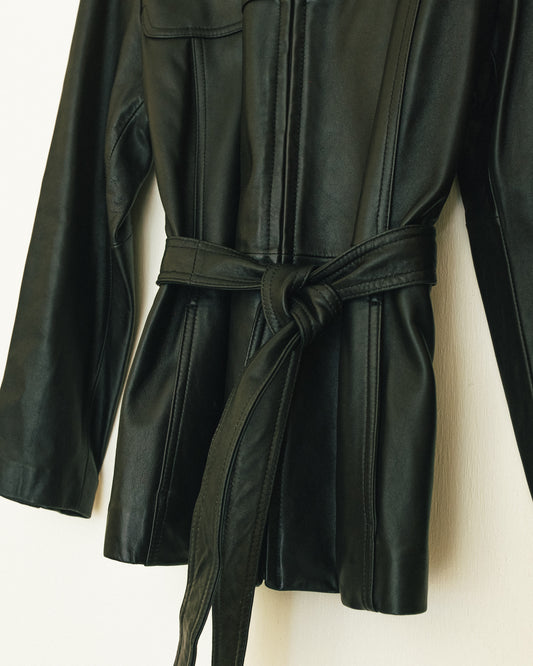 Belted Leather Jacket