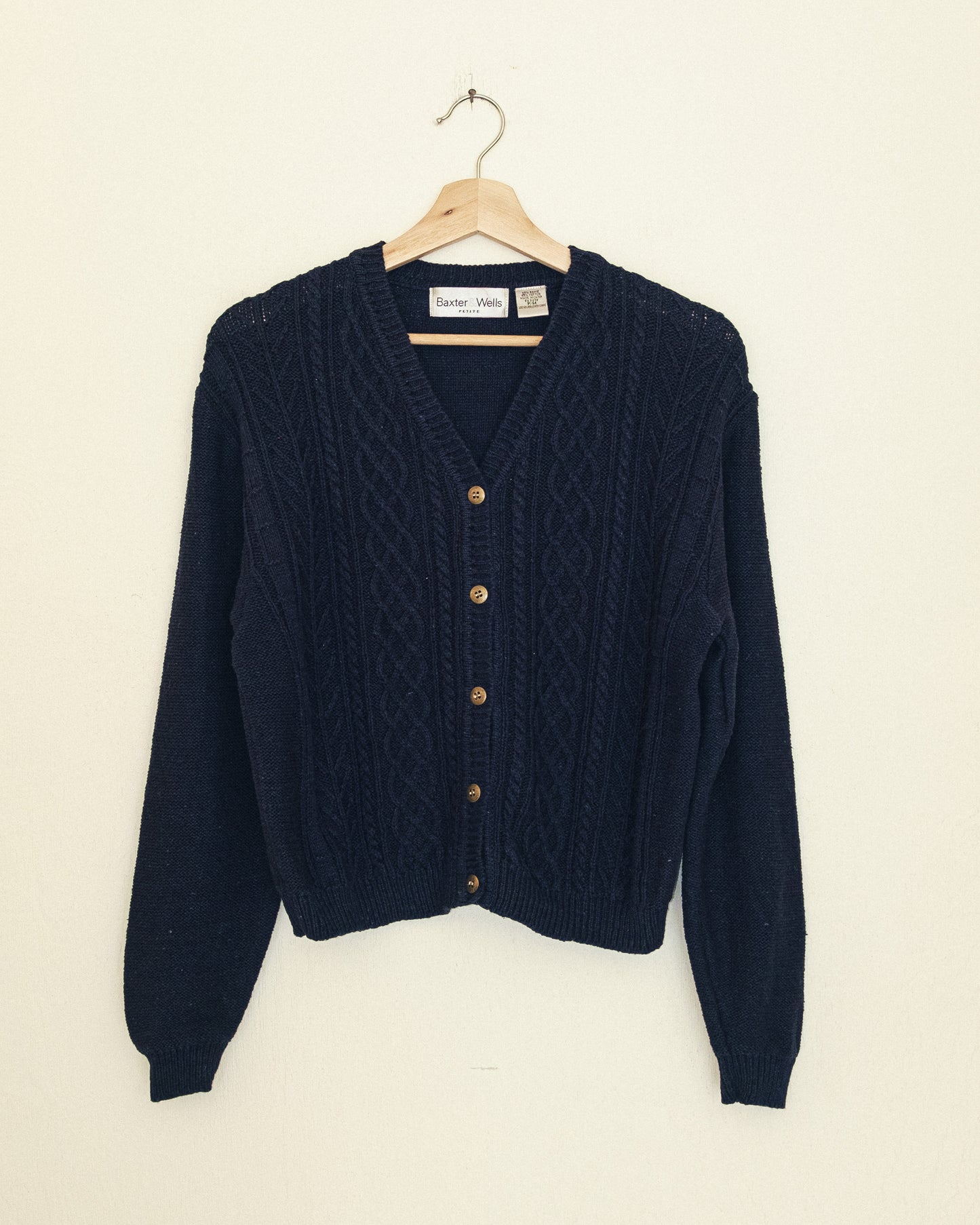 Navy Cable Cardigan