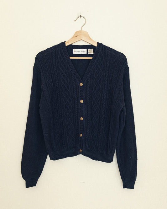 Navy Cable Cardigan