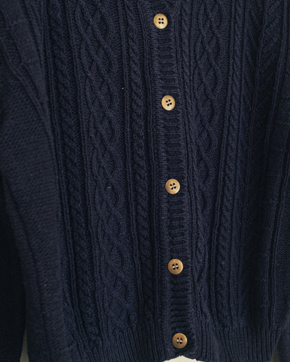 Navy Cable Cardigan