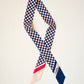 Checkerboard Silk Skinny Scarf