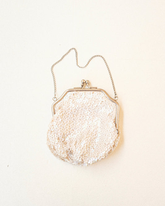 Ivory Sequin Mini Purse