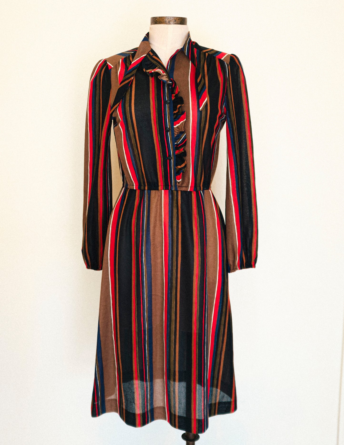 70's Cocoa Stripe Dress