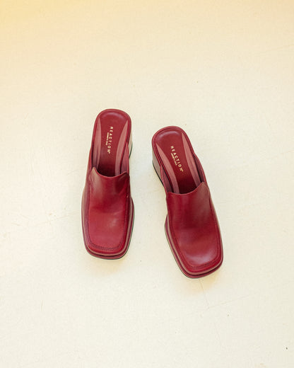 Cherry Wedge Mules 8
