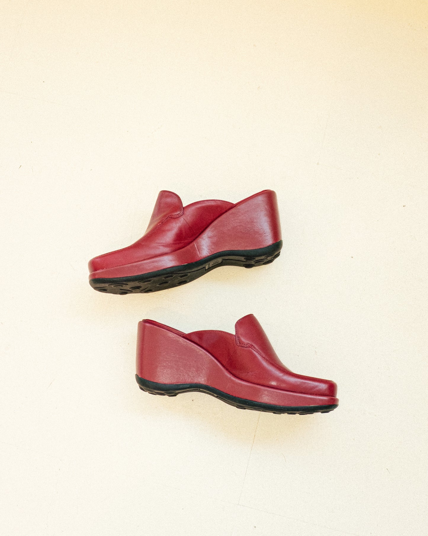 Cherry Wedge Mules 8