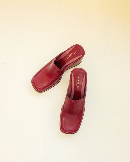 Cherry Wedge Mules 8