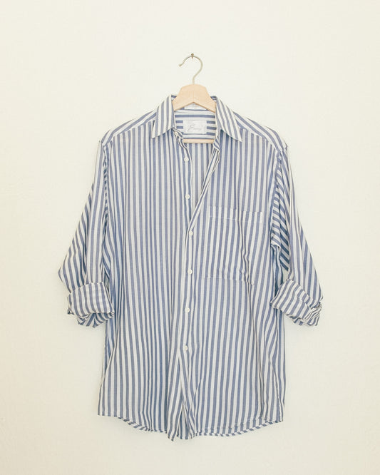 Blue Stripe Button Up