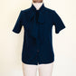 Navy Bow Blouse