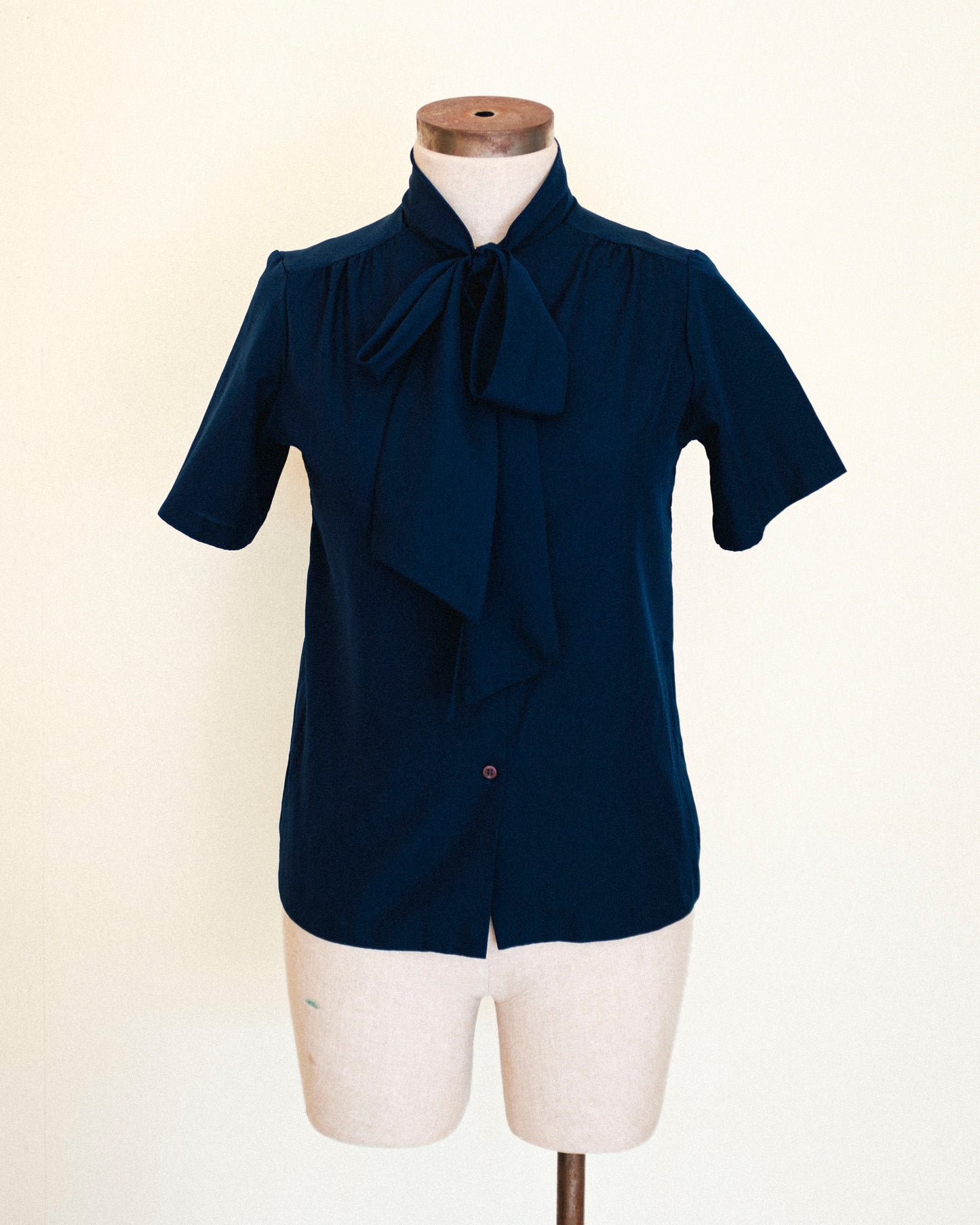 Navy Bow Blouse