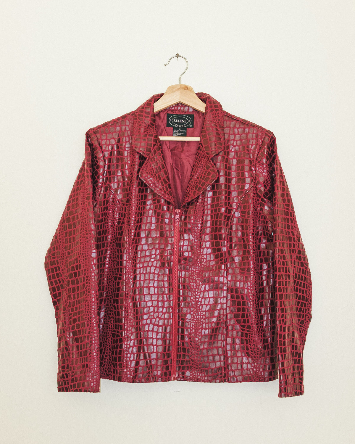 Burgundy Croc Jacket