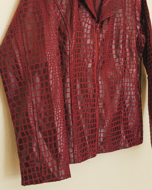 Burgundy Croc Jacket