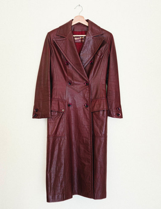 70's Agner Wine Trench Coat