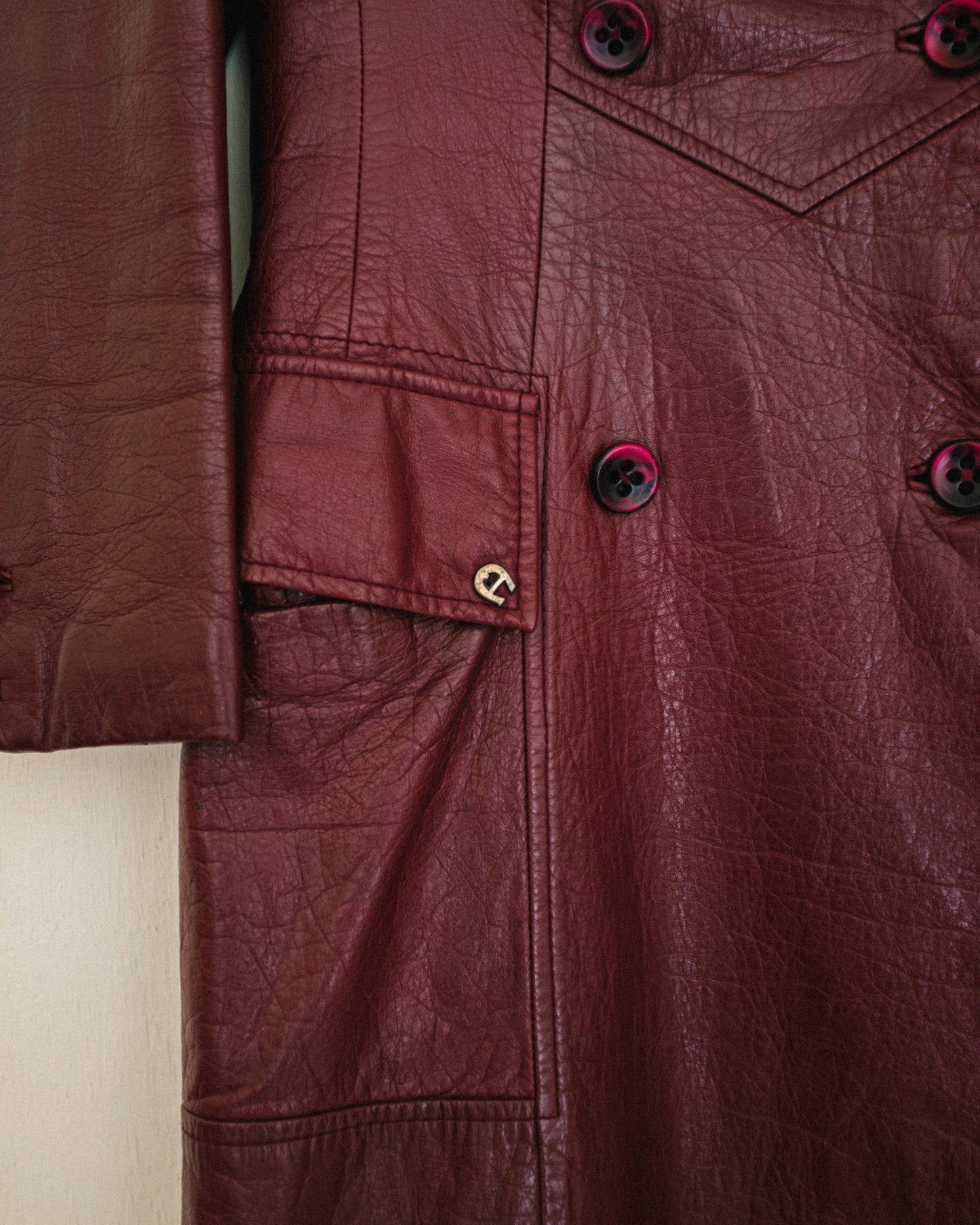 70's Agner Wine Trench Coat