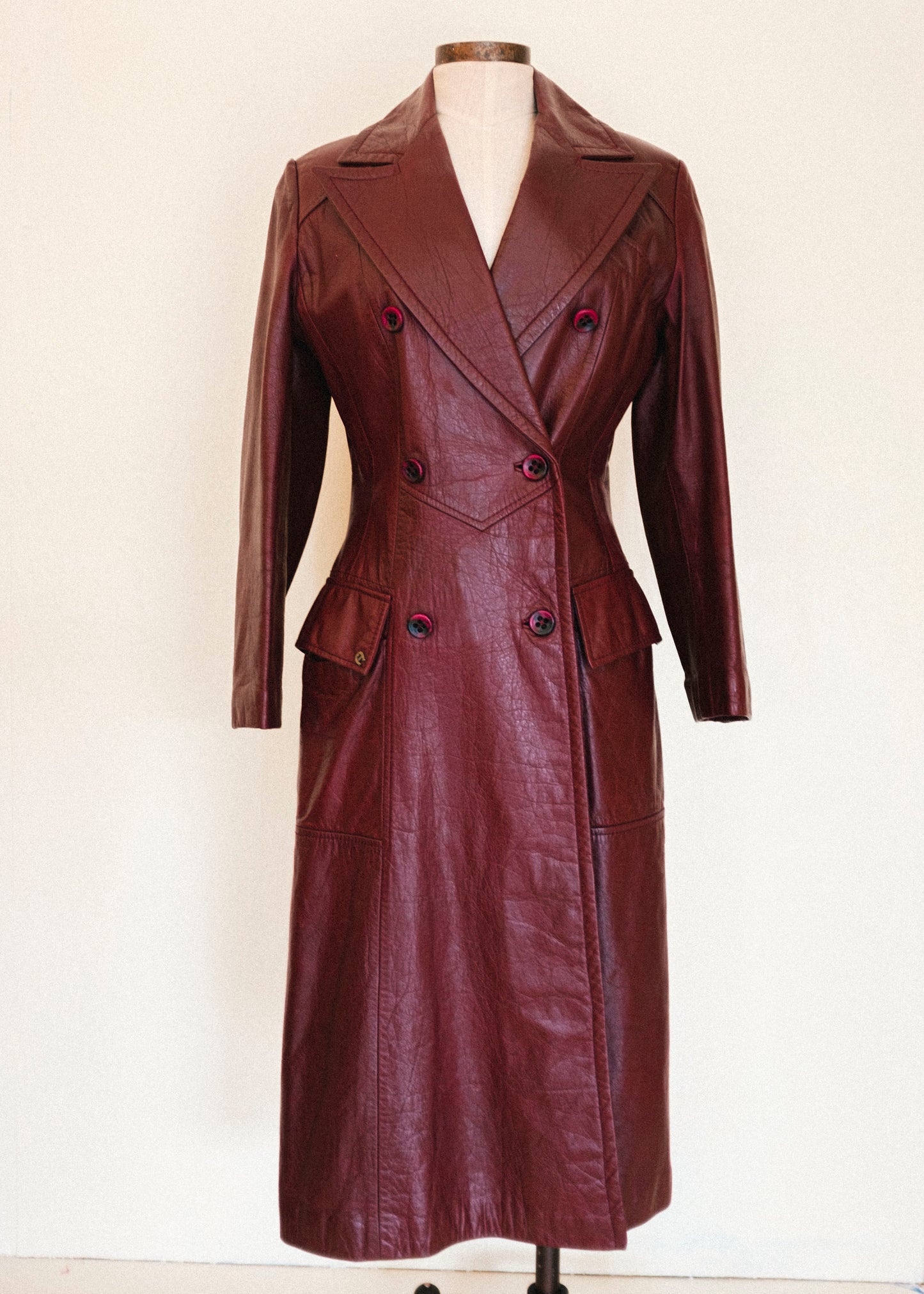 70's Agner Wine Trench Coat