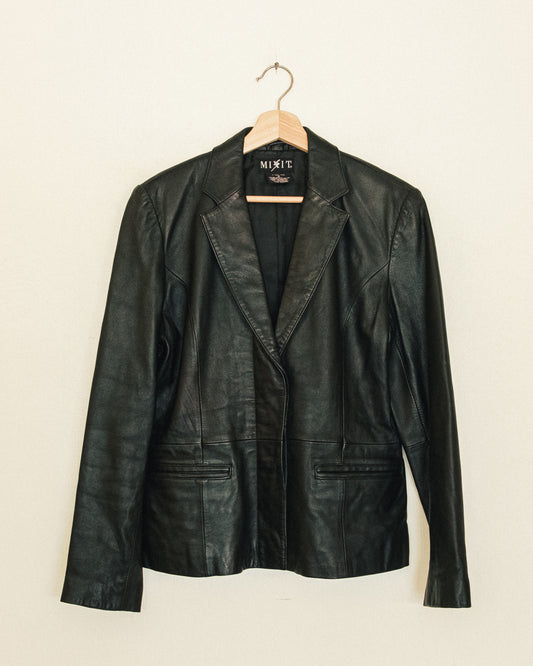 Noir Leather Blazer