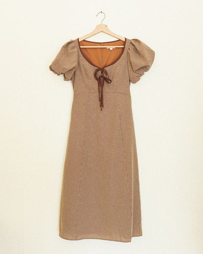 Cocoa Gingham Midi Dress