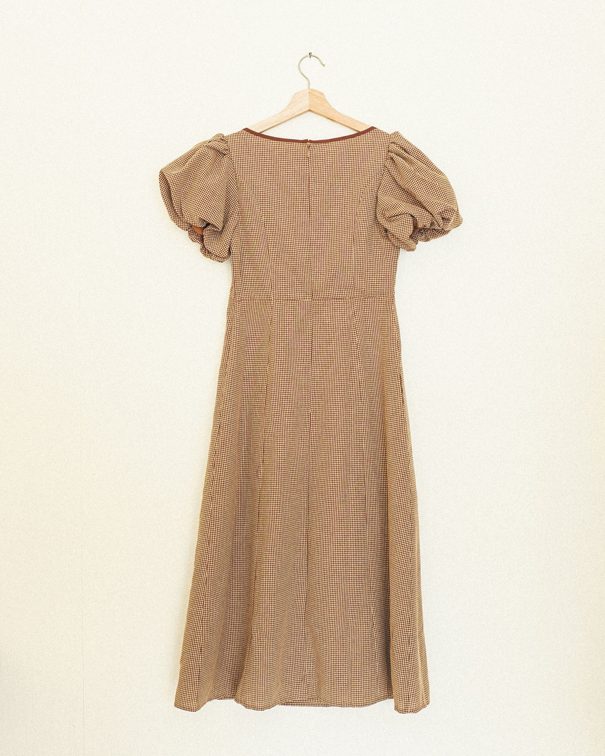Cocoa Gingham Midi Dress