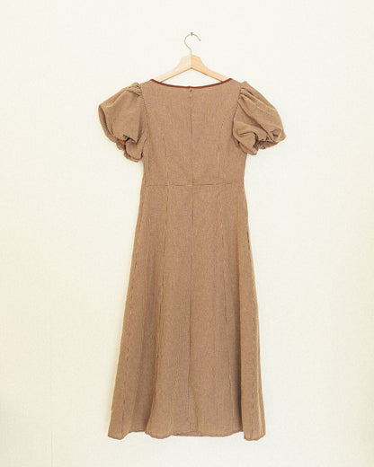 Cocoa Gingham Midi Dress
