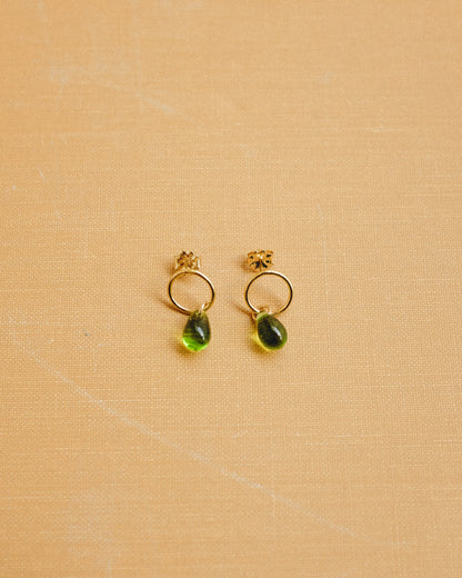 Olive Teardrop Studs