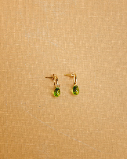 Olive Teardrop Studs