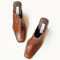 Chestnut Leather Mules 6.5