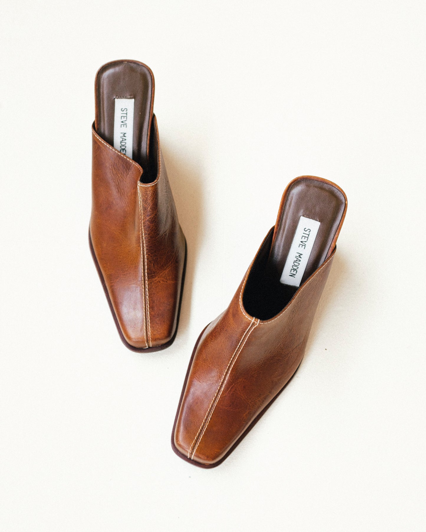 Chestnut Leather Mules 6.5