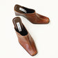 Chestnut Leather Mules 6.5