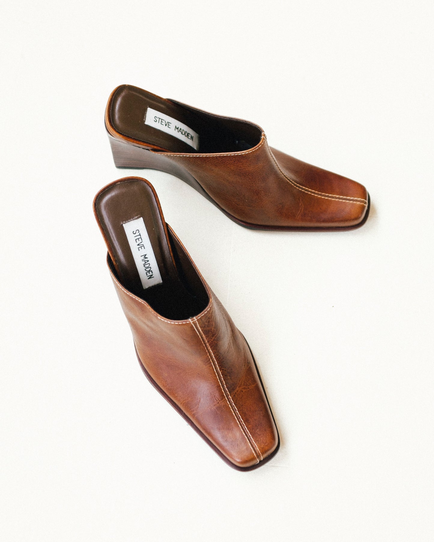 Chestnut Leather Mules 6.5