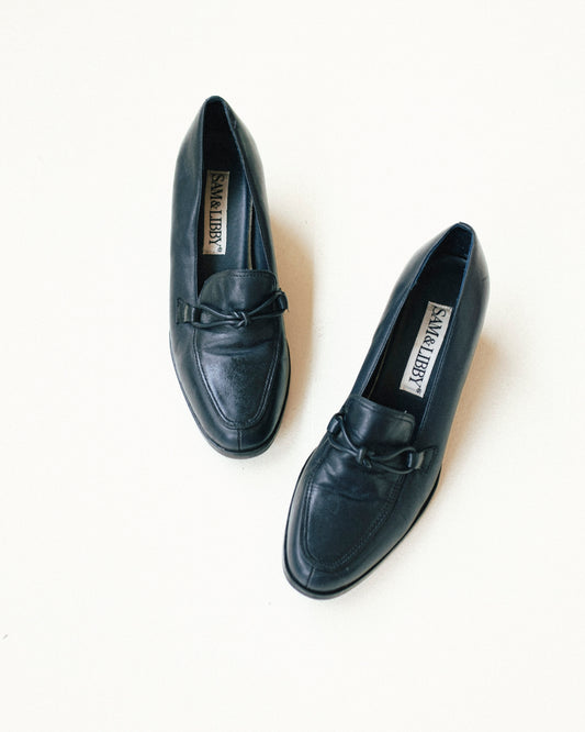 Navy Heel Loafers 7.5