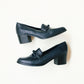 Navy Heel Loafers 7.5